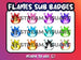 Flammes Badges Twitch 12-Pack - StreamVisuArt