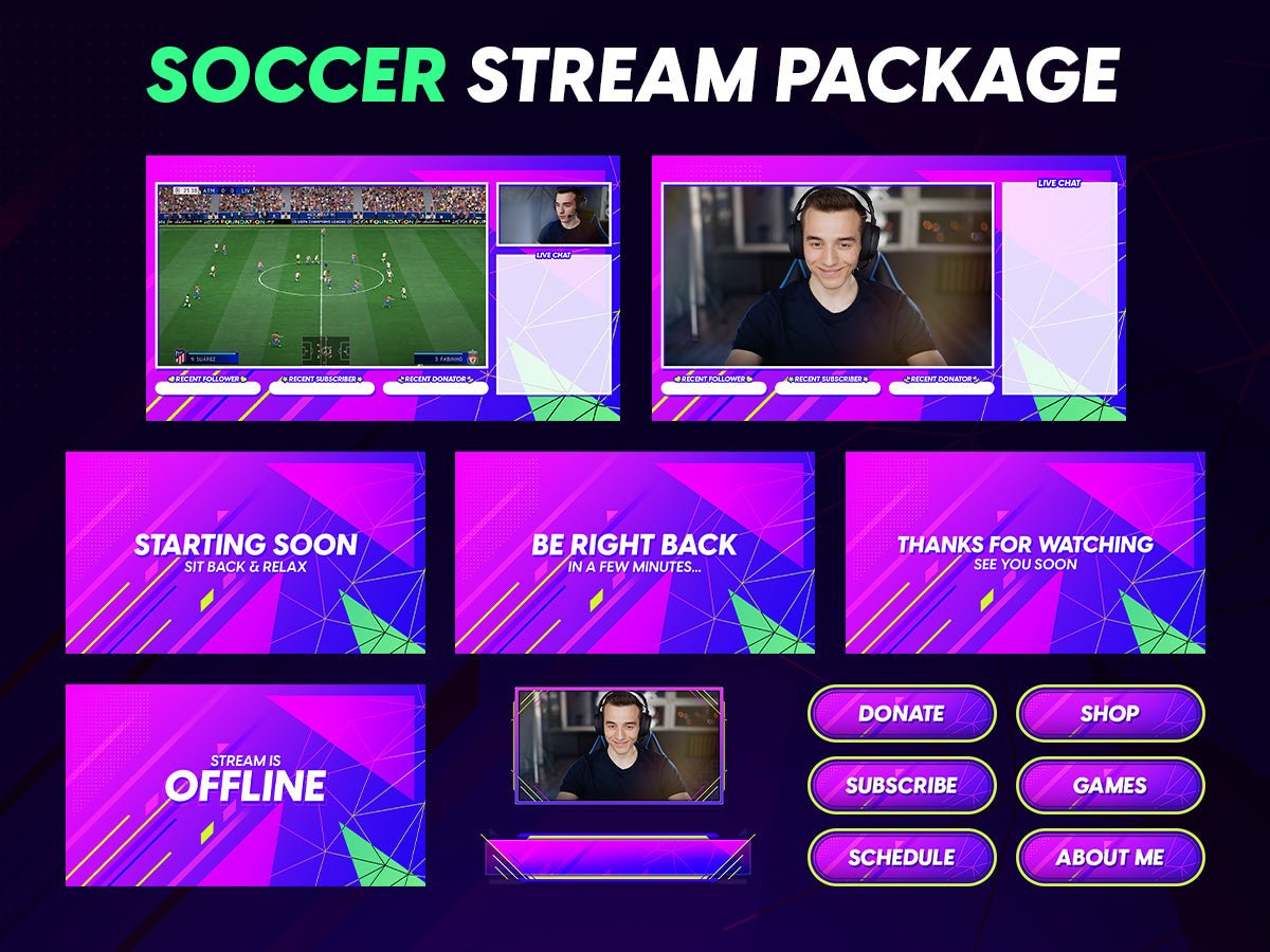 Football Stream Pack Overlays - StreamVisuArt