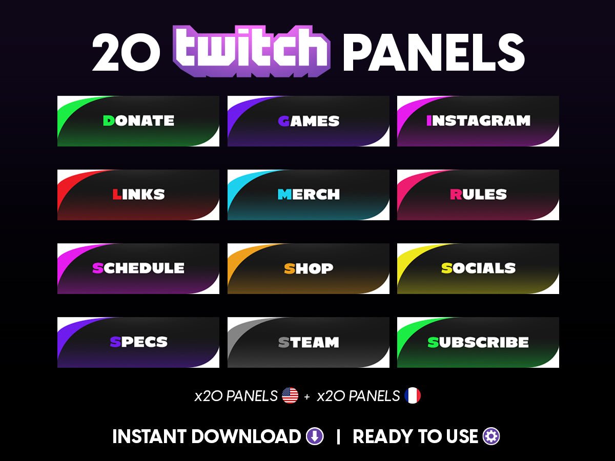 Premium Gamer Twitch Panels for Live Streaming - StreamersVisuals