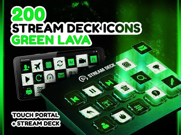 Green Lava - 200 Icônes de Stream Deck - StreamVisuArt
