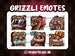 Grizzly Emotes 6-Pack - StreamVisuArt