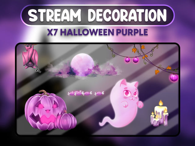 Halloween Overlays Twitch 7 Décorations de Stream Animés - StreamVisuArt
