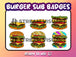 Hamburger Badges Twitch 6-Pack - StreamVisuArt