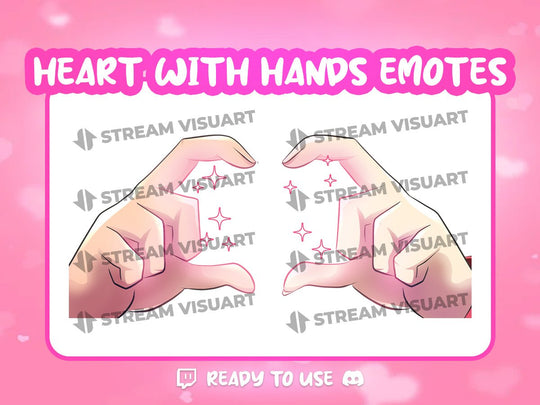 Heart Hands Twitch Emotes Valentine's Day Love Kawaii Cute Discord Emoji Youtube Subscriber Streamers - StreamVisuArt