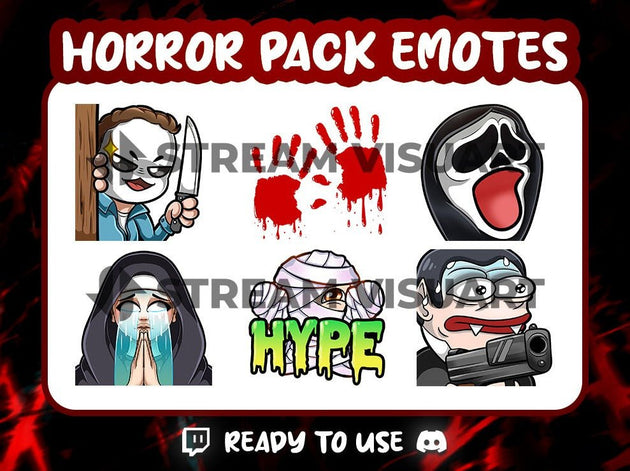 Horror Emotes Bundle pour Twitch Discord Youtube Bloody Subscriber - StreamVisuArt