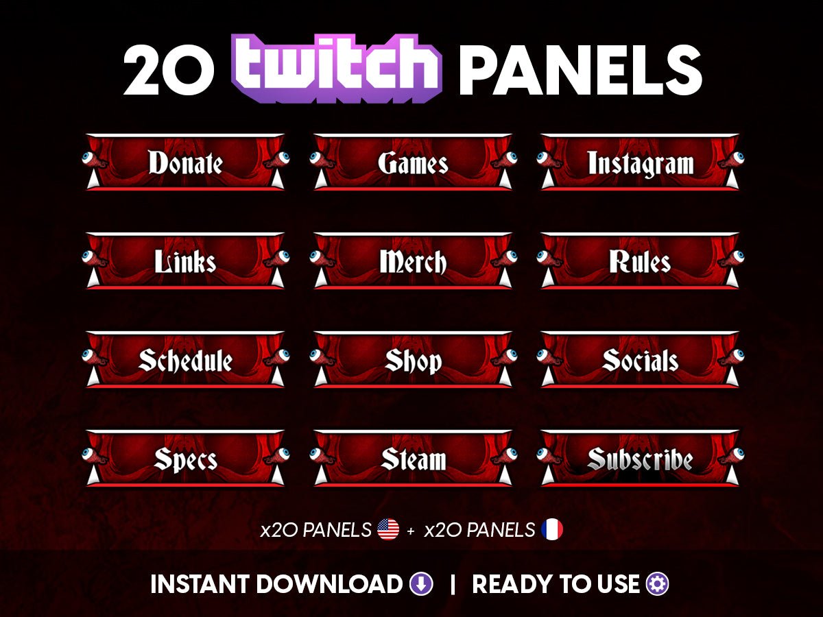 Engage with Animated Bloody Twitch Panels - StreamersVisuals