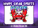 Hype Crab Emote Twitch Discord Youtube Subscriber Kawaii Funny Emoji for Stream - StreamVisuArt