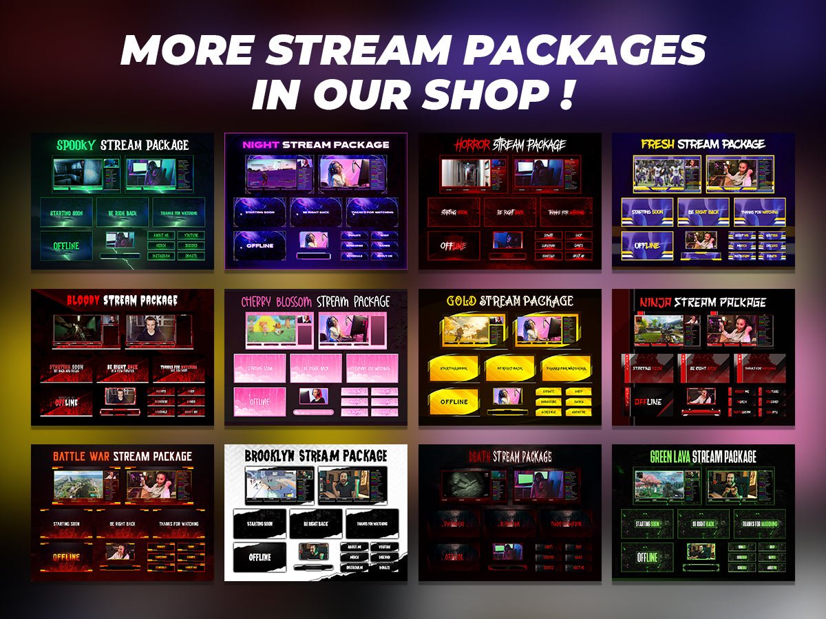 Japan Neon Stream Pack Overlays - StreamVisuArt