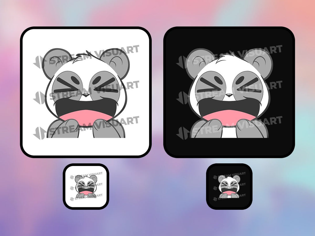 Kawaii Grey Panda Emotes Bundle