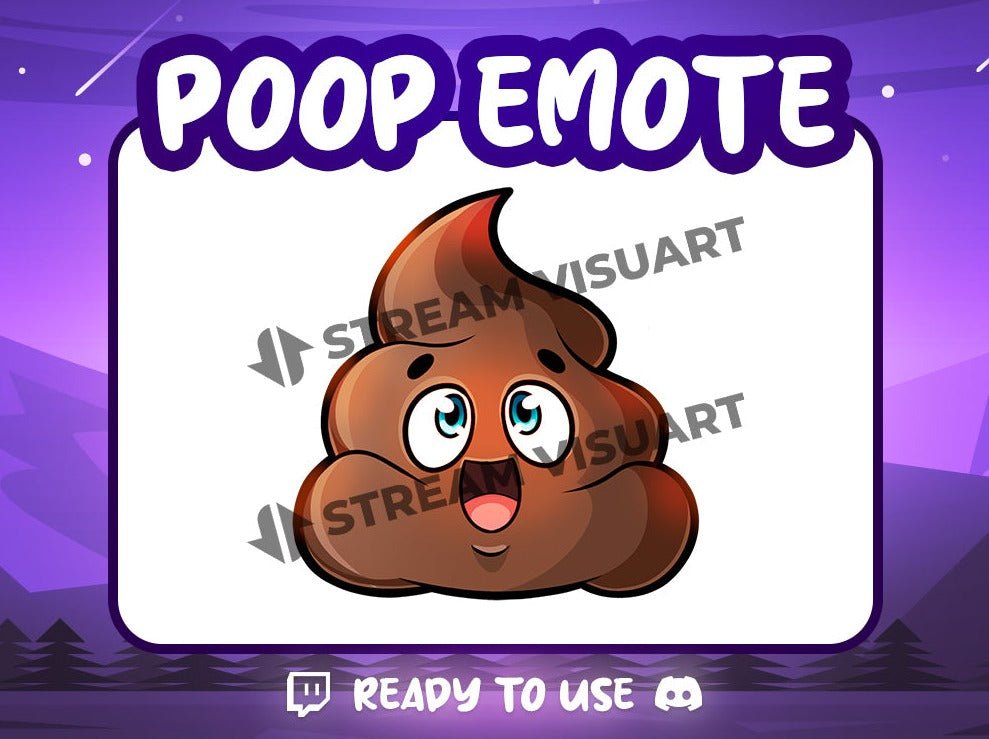 Cute Kawaii Poop Emote for Fun Streaming - StreamersVisuals