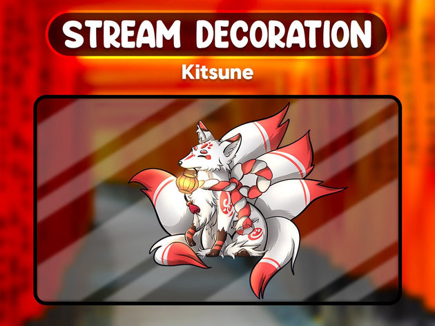 Kitsune Okami - Décoration de Stream Animée - StreamVisuArt
