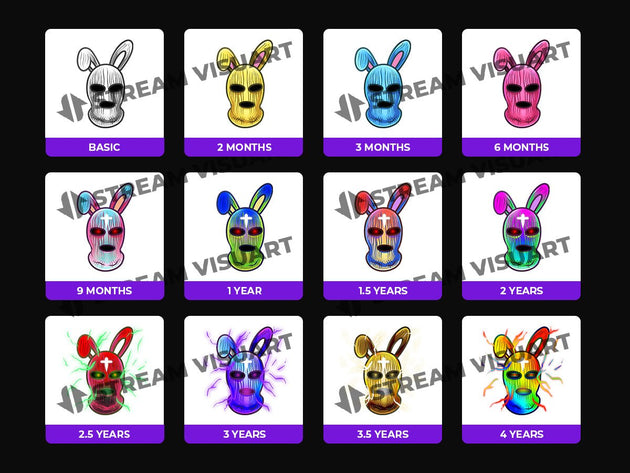 Lapin Drill UK Badges Twitch 12-Pack - StreamVisuArt