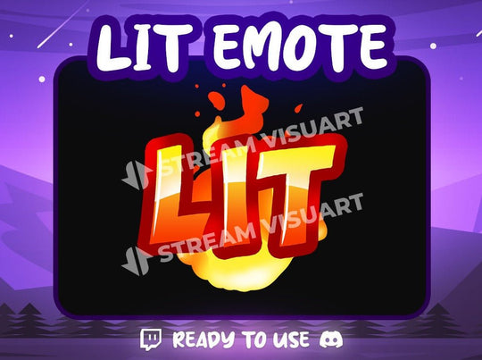 Lit Emote Twitch Discord Youtube Subscriber Cool Fire Hot Cartoon Emoji for Stream - StreamVisuArt