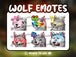 Loup Emotes 6-Pack - StreamVisuArt