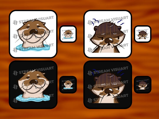 Loutre Emotes 12-Pack - StreamVisuArt