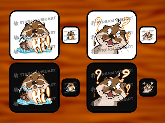 Loutre Emotes 12-Pack - StreamVisuArt