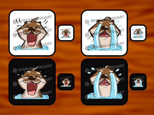 Loutre Emotes 12-Pack - StreamVisuArt