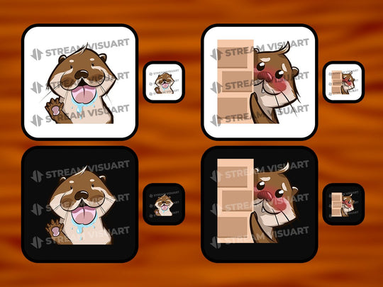 Loutre Emotes 12-Pack - StreamVisuArt