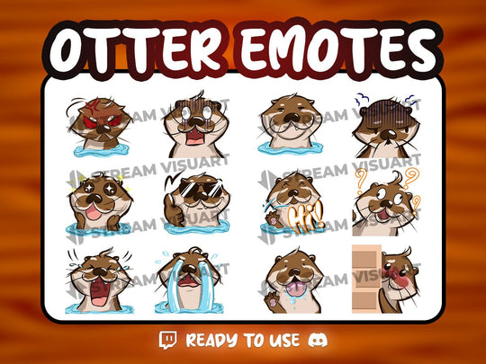 Loutre Emotes 12-Pack - StreamVisuArt