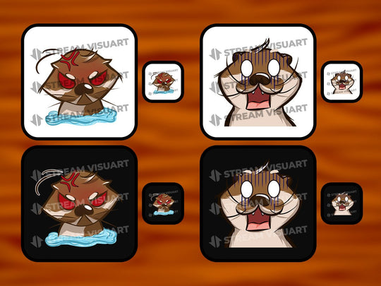 Loutre Emotes 12-Pack - StreamVisuArt