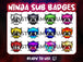 Masque Ninja Badges Twitch 12-Pack - StreamVisuArt