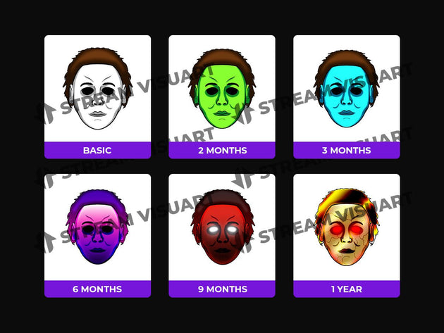 Michael Myers Badges Twitch 6-Pack - StreamVisuArt