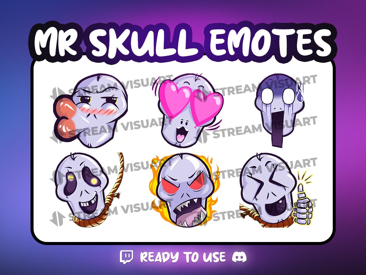 Mr Squelette Emotes 6-Pack - StreamVisuArt