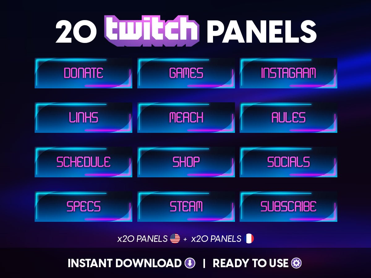 Neon Cool Twitch Panels For Exceptional Streaming - StreamersVisuals