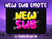 New Sub Emote Twitch Discord Youtube Subscriber Funny Colored Text Static Emoji for Stream - StreamVisuArt