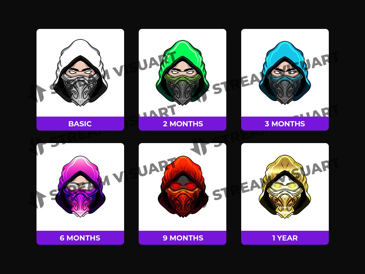 Ninja Twitch Badges 6 Pack For Streamers Streamersvisuals