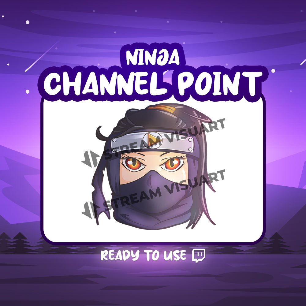 Ninja Girl Twitch Channel Point Reward Loyalty Points Badge Gift Kawaii Japanese Katana Killer - StreamVisuArt