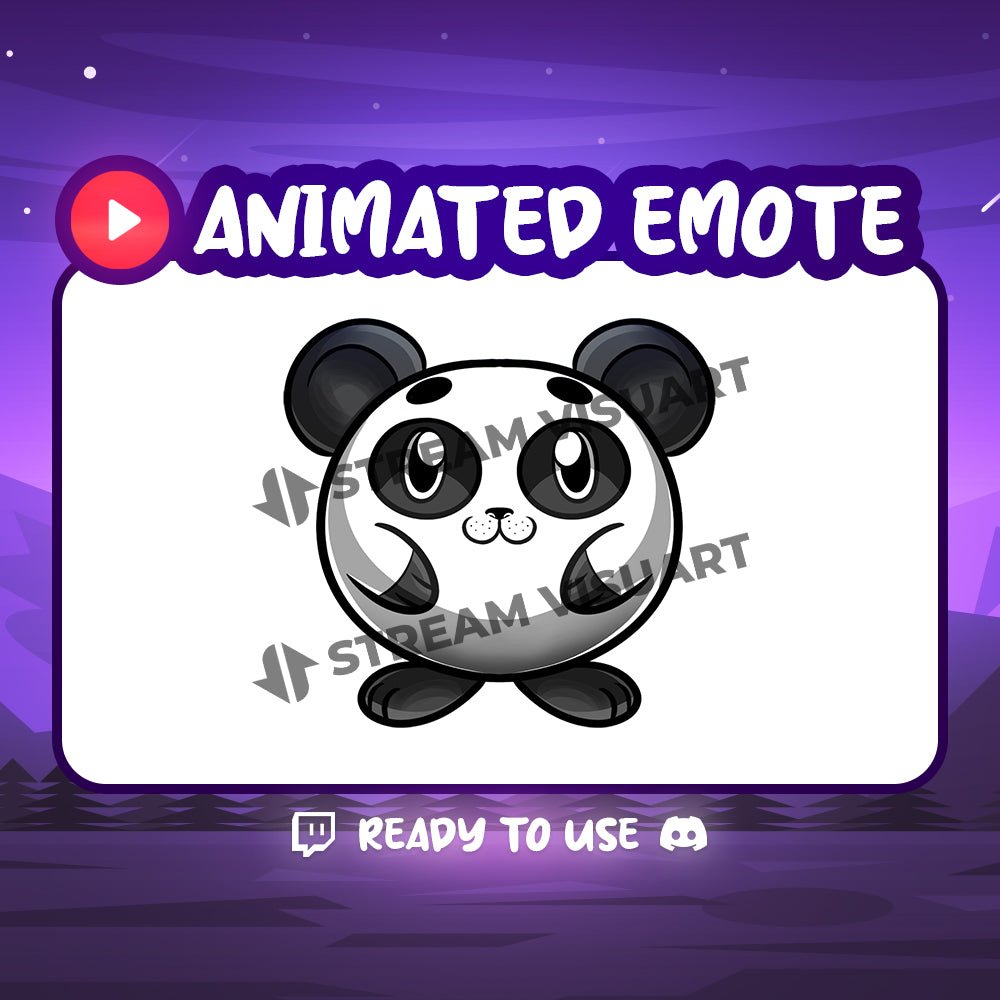 Panda qui rebondit Emote Animé - StreamVisuArt