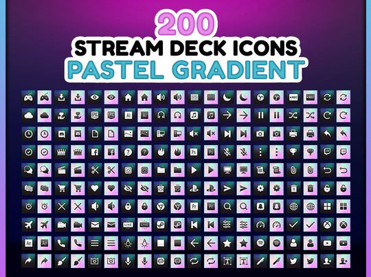 Pastel - 200 Icônes de Stream Deck - StreamVisuArt