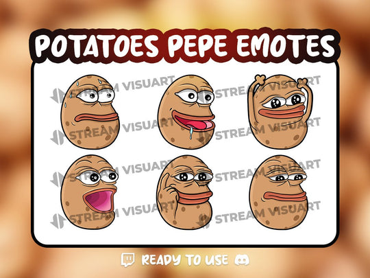 Pepe Patate Emotes 6-Pack - StreamVisuArt