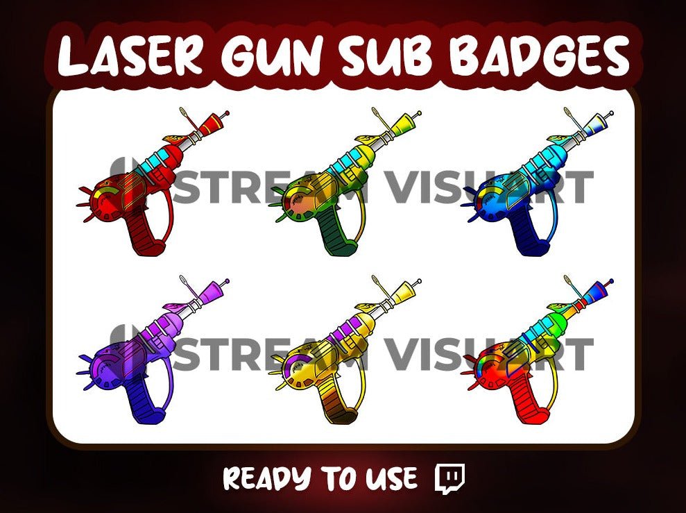 Pistolet Laser Badges Twitch 6-Pack - StreamVisuArt