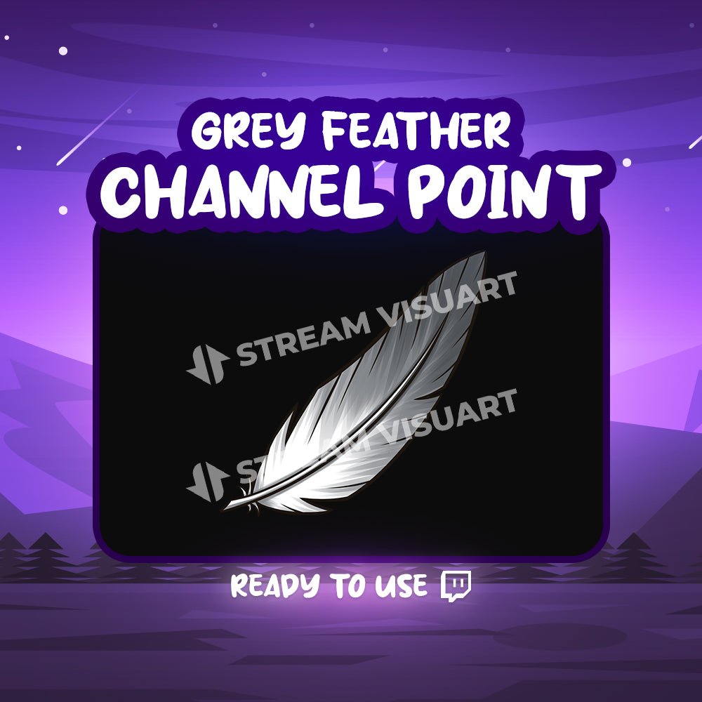 Plume grise Point de chaîne Twitch - StreamVisuArt
