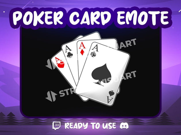 Poker Card Emote Twitch Discord Youtube Subscriber Casino Emoji for Stream Gaming Digital - StreamVisuArt