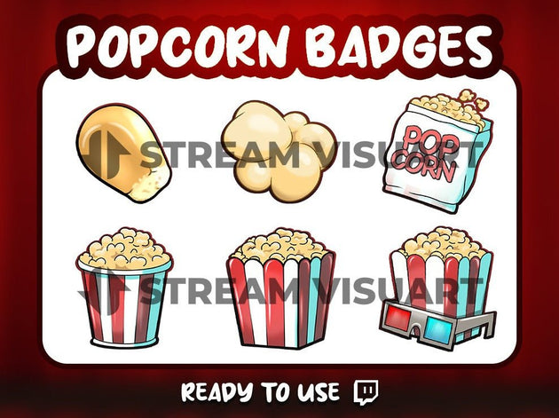 popcorn twitch badges
