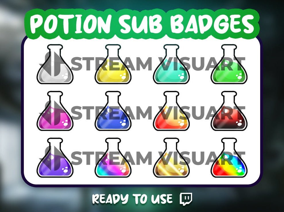 Potion chimique Badges Twitch 12-Pack - StreamVisuArt