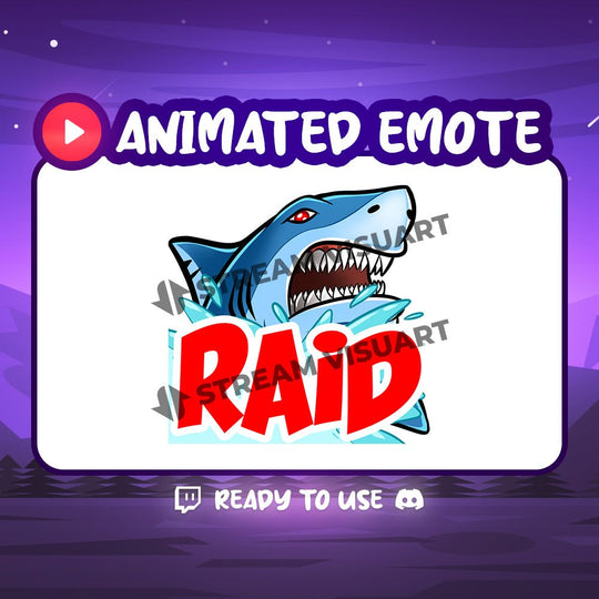 Raid Requin Emote Animé - StreamVisuArt