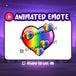 Rainbow Heart Animated Emote for Twitch Discord Youtube Cute Gamer Subscriber Cartoon Emoji Digital - StreamVisuArt