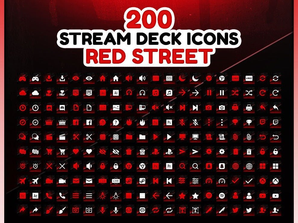 Red Street - 200 Icônes de Stream Deck - StreamVisuArt