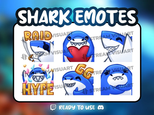 Requin Emotes 6-Pack - StreamVisuArt