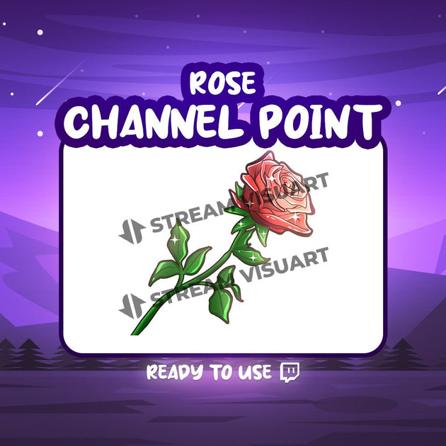 Rose Twitch Channel Point Reward Loyalty Points Badge Gift Adoration Passion - StreamVisuArt