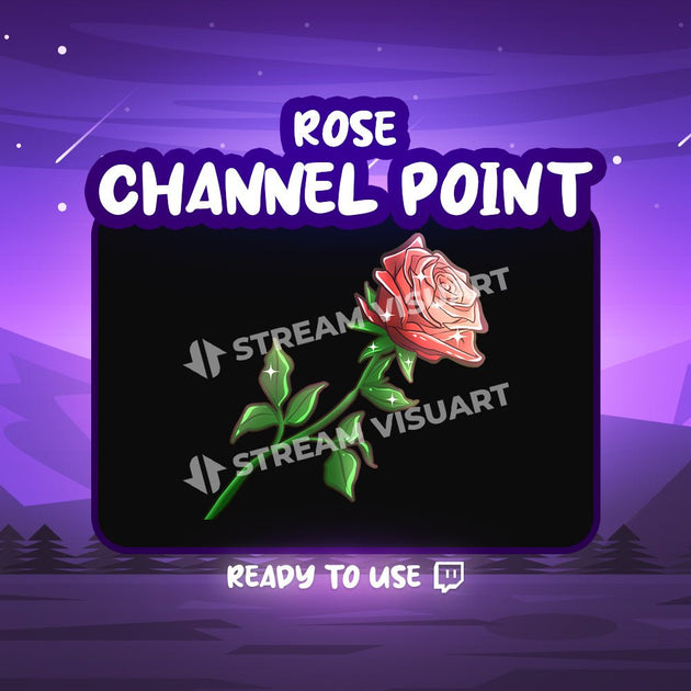 Rose Twitch Channel Point Reward Loyalty Points Badge Gift Adoration Passion - StreamVisuArt