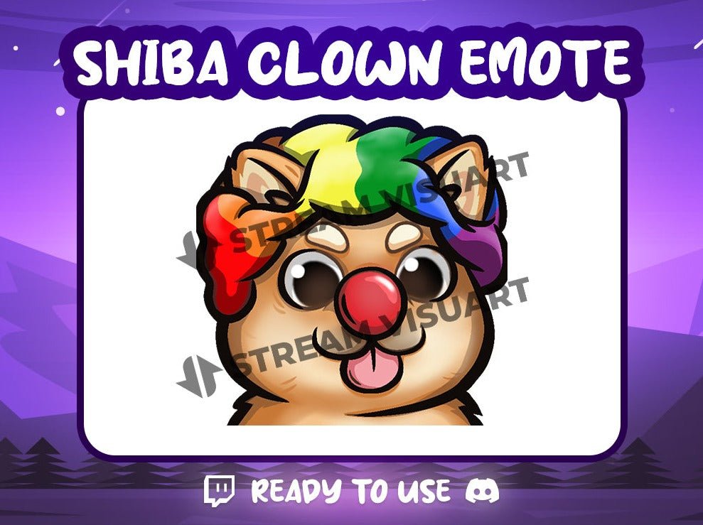 Shiba Clown Emote - StreamVisuArt