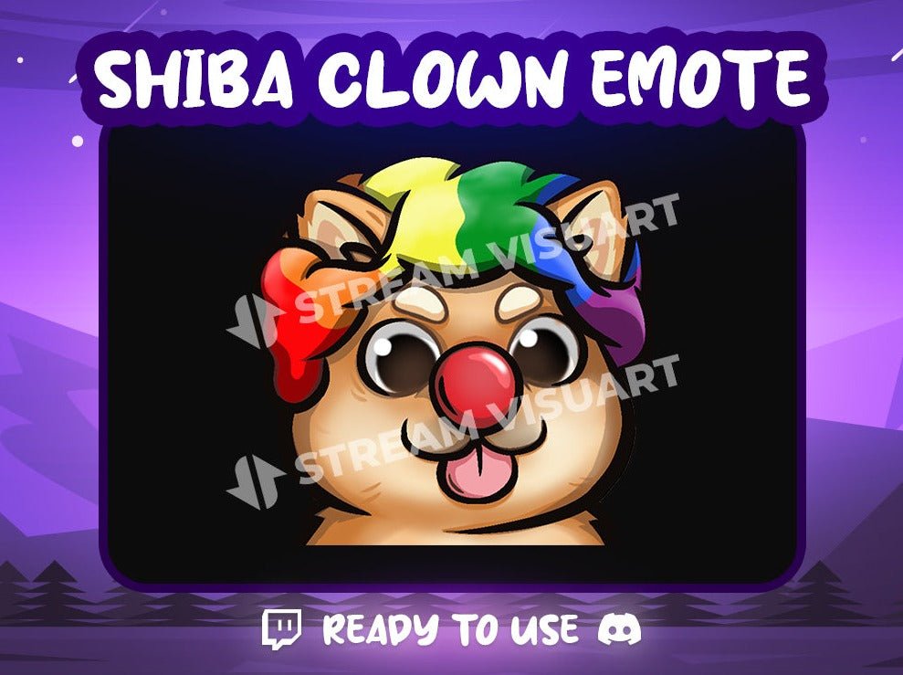 Shiba Clown Emote - StreamVisuArt