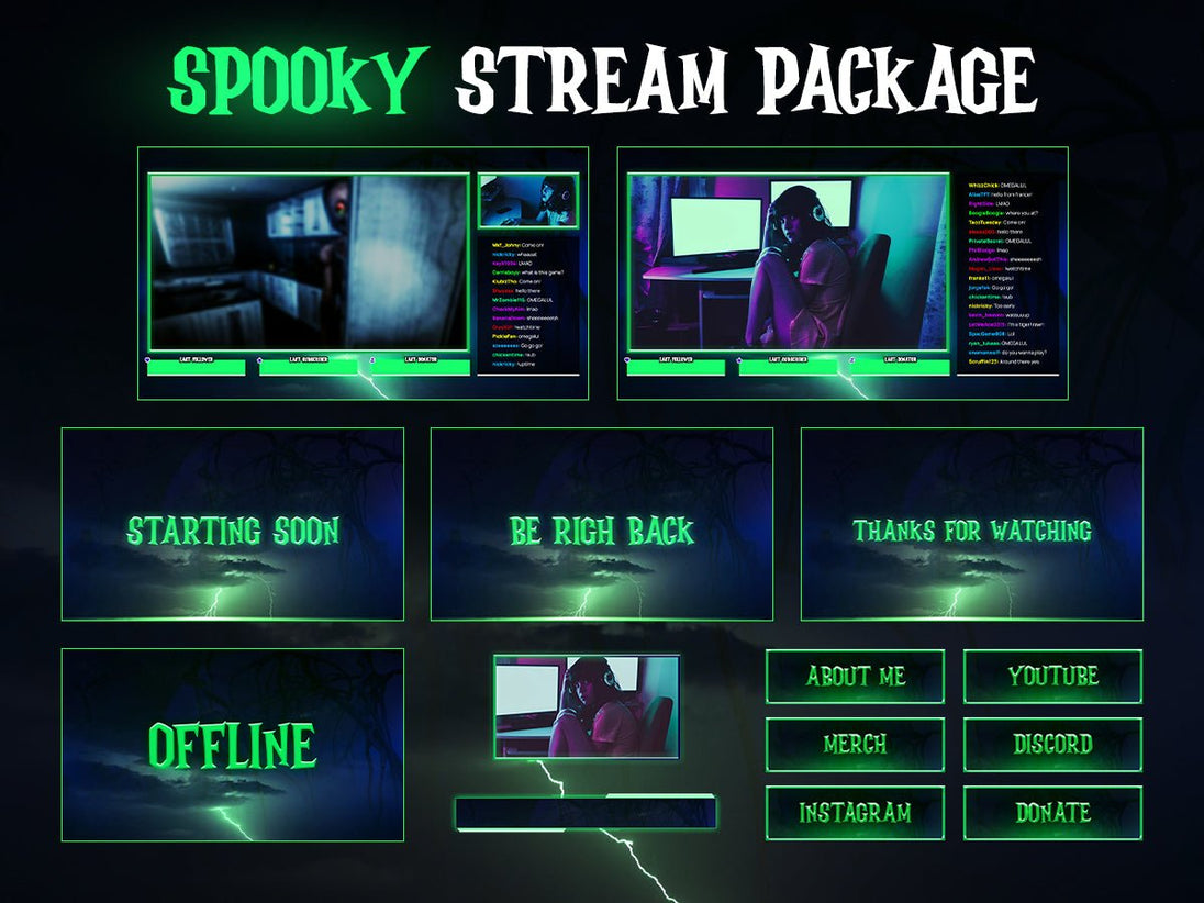Spooky Stream Pack Overlays - StreamVisuArt