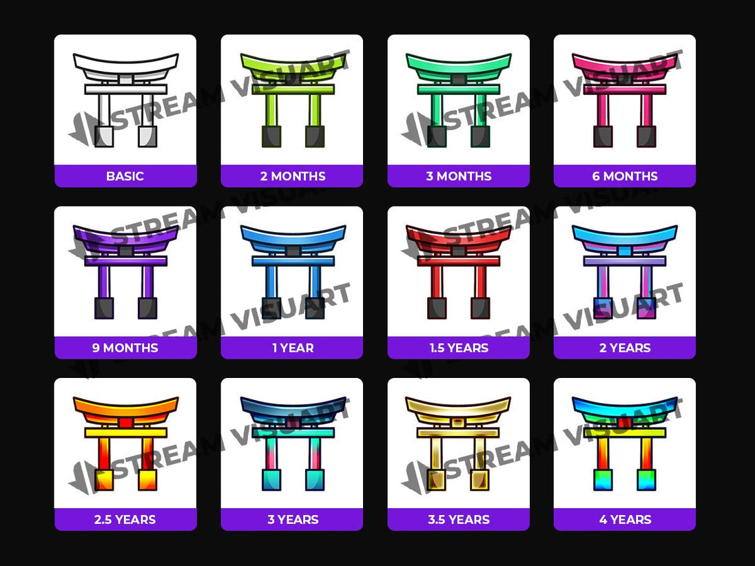 Japanese Temple Twitch Badges