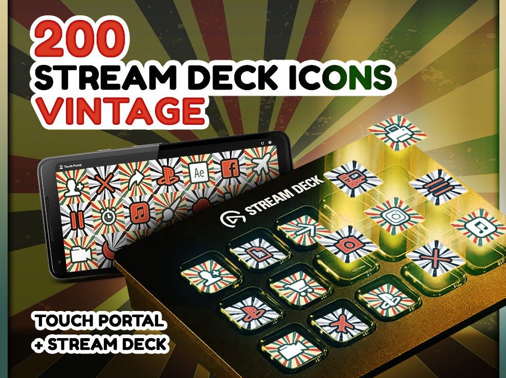 Vintage - 200 Icônes de Stream Deck - StreamVisuArt